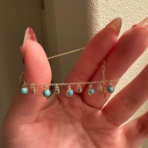 14k Gold turquoise bracelet